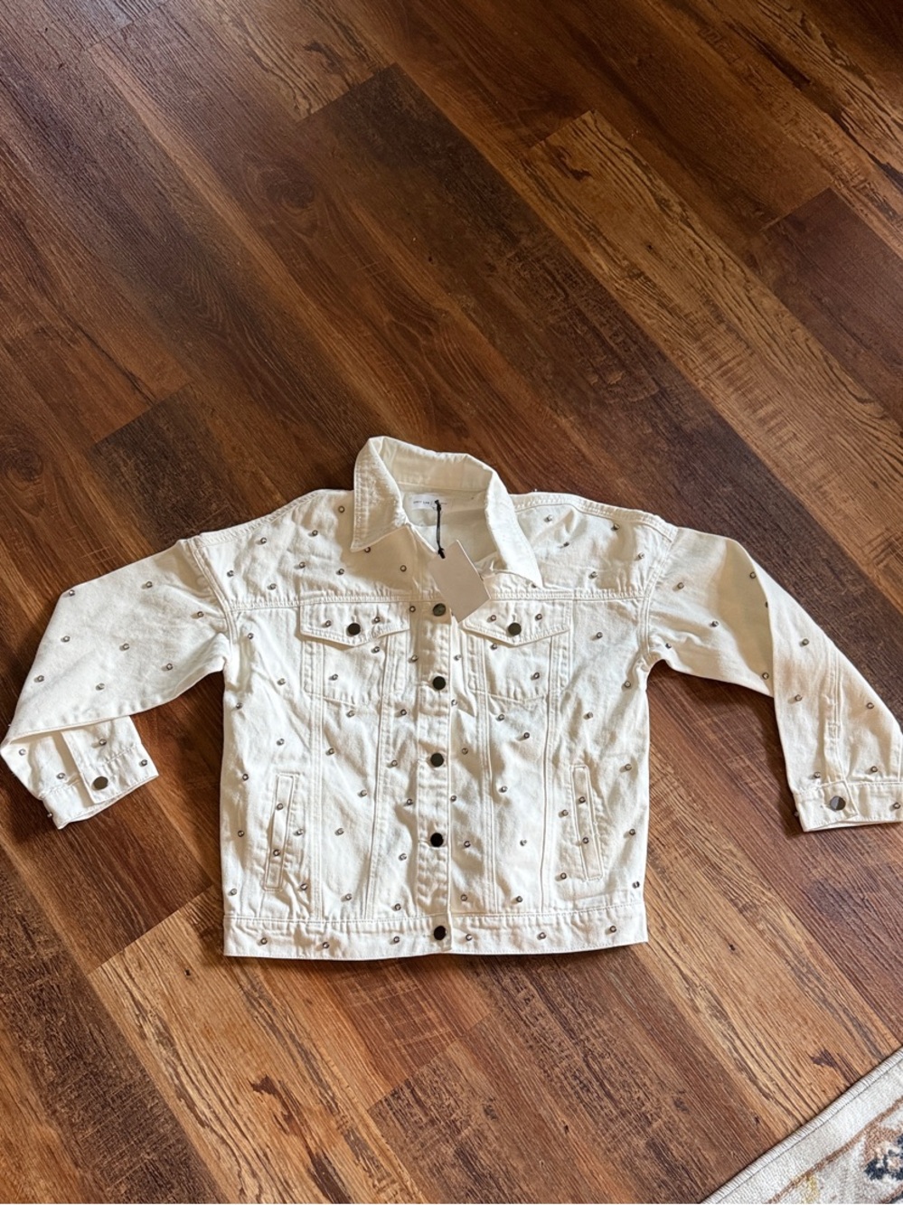GREY LAB  Cream Studded Denim Jacket- Size Medium BNWT